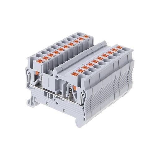 10Pcs/set PT-2.5 Din Rail Terminal Blocks Push In Spring Scr