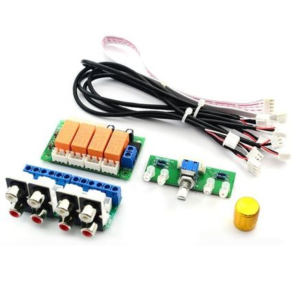 4-Way Relay Audio Input Signal Selector Switching RCA Audio