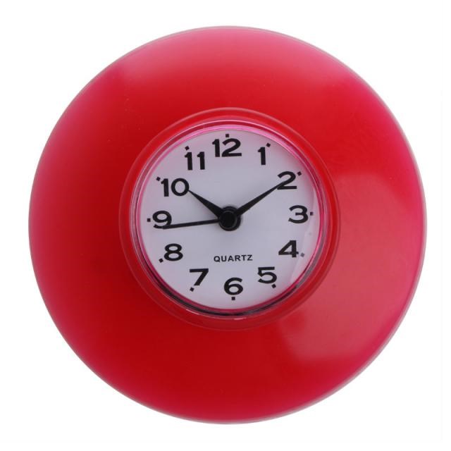 Silicone Bathroom Kitchen Shower Suction Wall Clock Water-Re