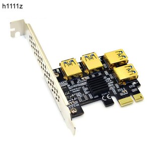 Gold PCI-E Riser Card PCIE 1 to 4 USB 3.0 Multiplier Hub Ris