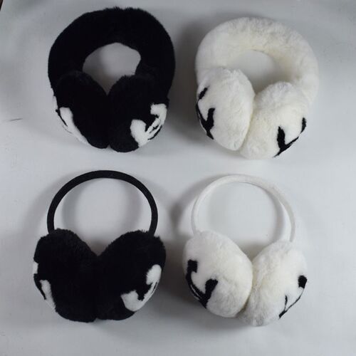 2021Real Rex Rabbit Fur Earmuffs Fashion Ladies Winter Ear W