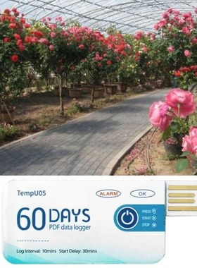 Temperature Data Logger Single Use PDF Report USB Port 10000