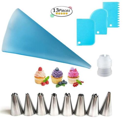 13Pcs/Set Piping-Nozzles Silicone Pastry Bag Kit Cake Decora