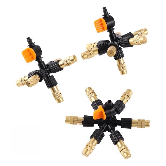Garden Misting System Adjustable 4/5/6/7Way Brass Atomizing
