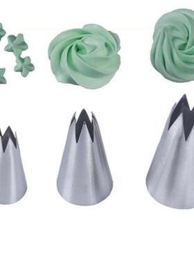 3pcs/set Open Star Cupcake Cookie Icing Piping Nozzles Cakes