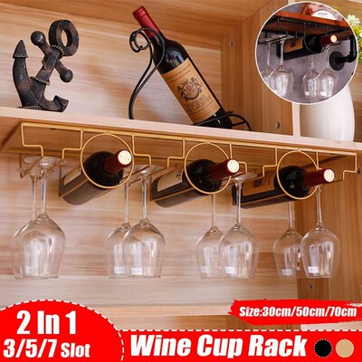 Iron Wall Mount Wine Glass Hanging Holder Goblet Stemware St