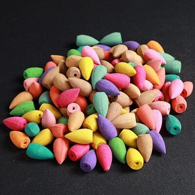 30/60/100/130Pcs Multicolor Backflow Incense Cones Aromather