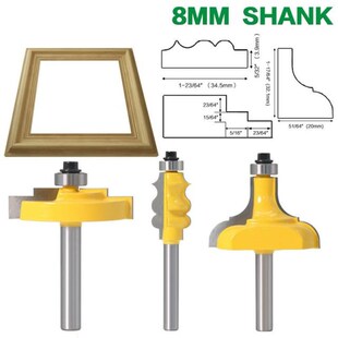 1/3PC 8MM Shank Picture Frame / Molding Router Bit - Large T