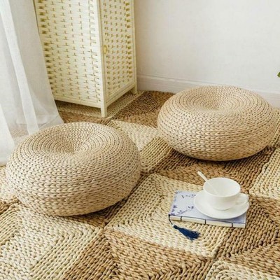 Household Natural Straw Round Tatami Cushion Floor Chair Cus