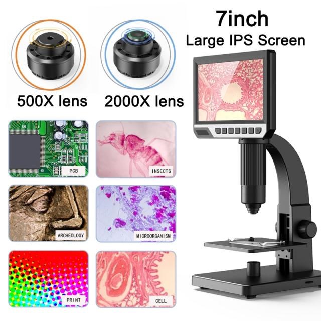 High Definition 7 Inch 2000X Digital Microscope 适用于 500X