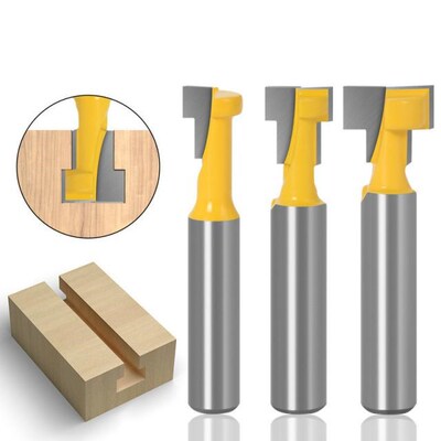 Quality 3PC 8mm Shank T-Slot Keyhole Cutter Wood Router Bit