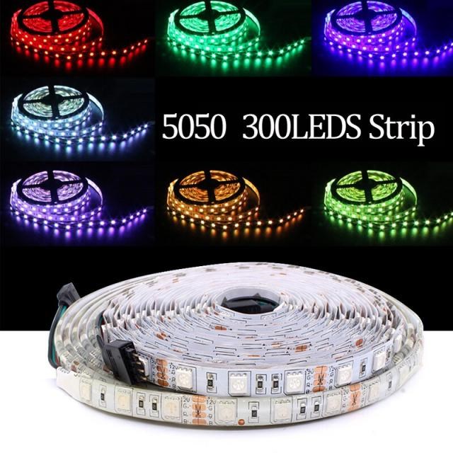 5050 12V RGB LED Neon Strip 5M Flexible LED Lamp For Room Ho