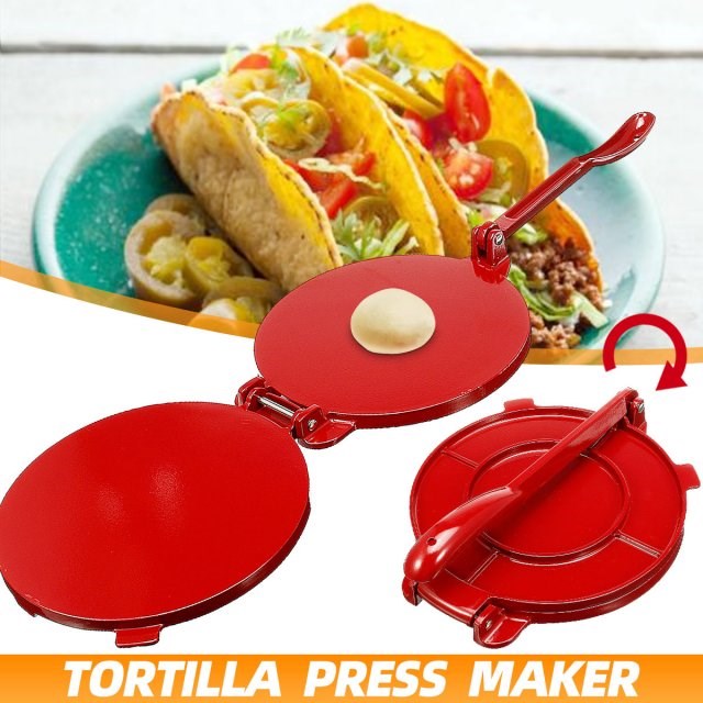 Foldable 8 Inch Tortilla Press Maker Aluminum Flour Corn Bak
