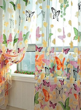 2017 hot Romantic Butterfly Transparent Curtains Tulle 1x2m