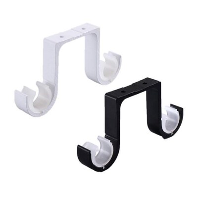 2pcs Double Curtain Rod Brackets Window Hardware Hook Holder
