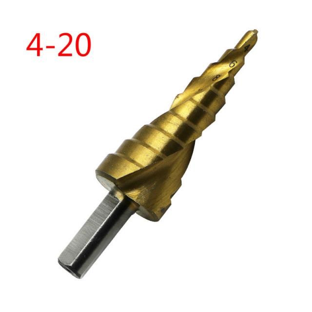 1PC HSS4241 Titanium Coated Spiral Grooved Step Drill Bit Tr
