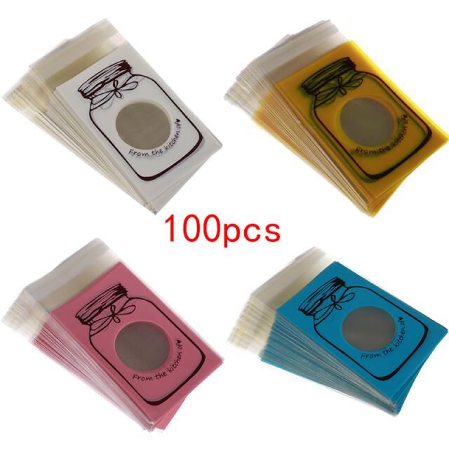 Hot! 100PCS Cartoon Candy Cookie Biscuits Packaging Bags Gif