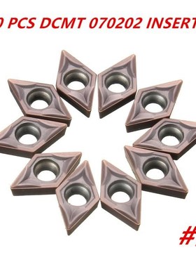 10Pcs DCMT070202 Carbide Alloy Indexable Insert Purple Coati