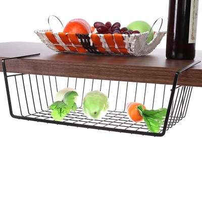 Iron Mesh Basket Cupboard Cabinet Desk Organizer Rack Closet