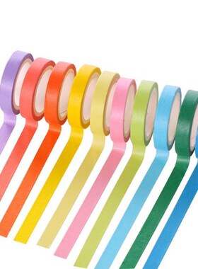 10pcs/box Rainbow Solid Color Masking Washi Sticky Paper Tap