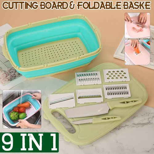 9 In 1 Multi-function Folding Cutting Board Kitchen Foldable