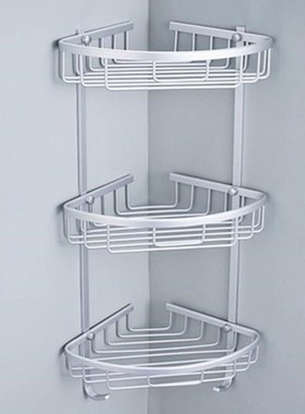 3 Layer Bathroom Punch Free  Aluminum Triangular Rack Storag