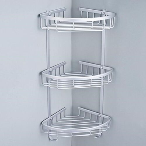 3 Layer Bathroom Punch Free  Aluminum Triangular Rack Storag