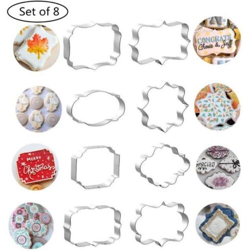 8Pcs Cookie Cutter Mold Cookies Frame DIY Cake Oval Square R