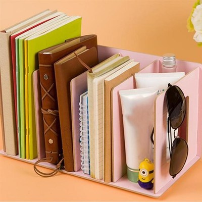 DIY Book Storage Organizer CD File Holder Wooden Bookshelf D
