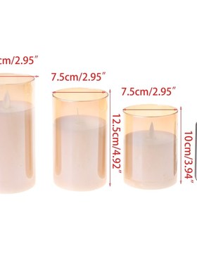 3pack Flameless Led Candles Flickering Timer Remote Fake Wic