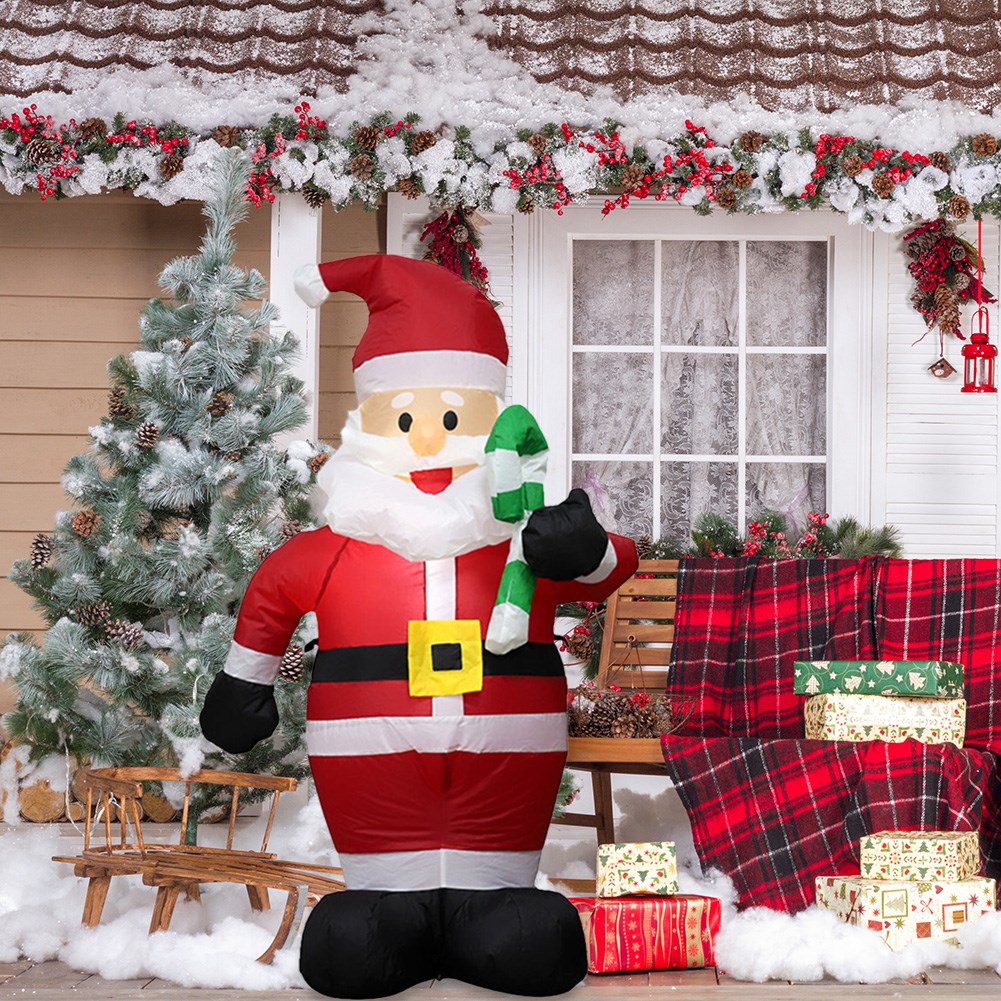 Christmas Inflatable Model Santa Claus Candy Cane for Courty