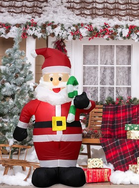 Christmas Inflatable Model Santa Claus Candy Cane for Courty