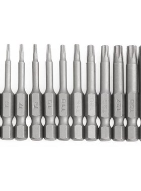 X7YF 12pc/Set 1/4 Inch Length 50mm T5-T40 Magnetic Torx Elec