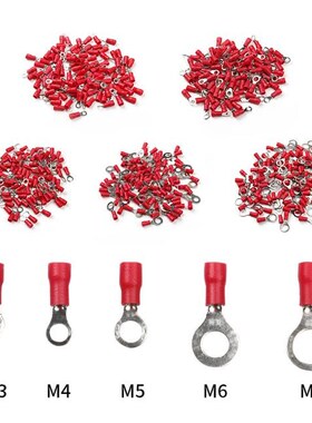 RV1.25 Ring Insulated Wire Connector 100Pcs Red 12-10 AWG El