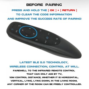 Bluetooth-compatible Air Mouse Gyroscope 17 Keys Smart Remot