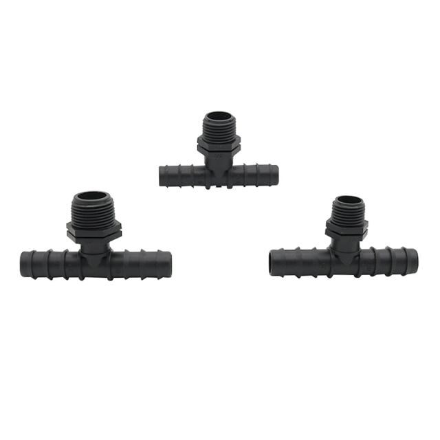 Hose Barbed Tee Connectors with Threaded Agriculture Irrigat