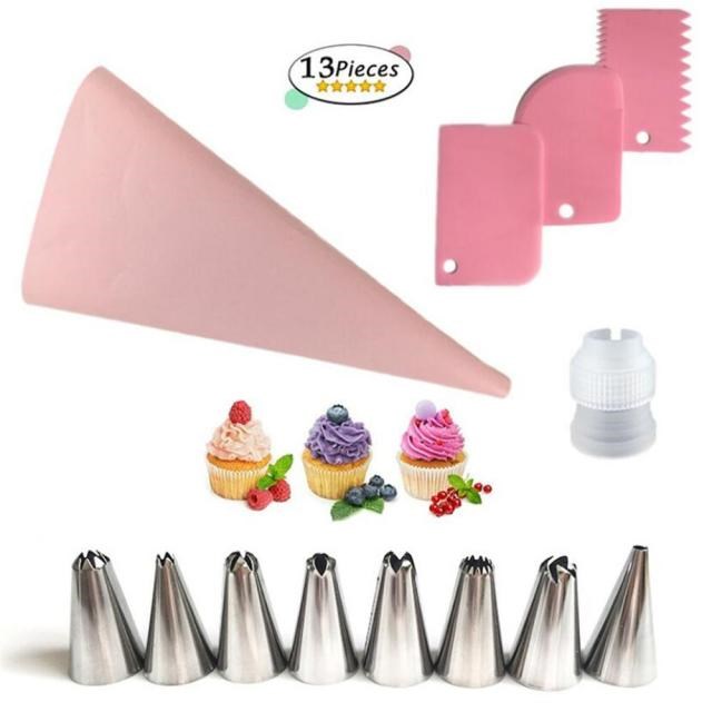 13pcs/set Icing Piping Nozzle Tips Fondant Scraper Smoother