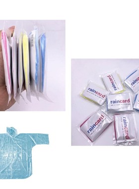 10pcs Raincard Jacket Women Pocket Portable Raincoat Compact