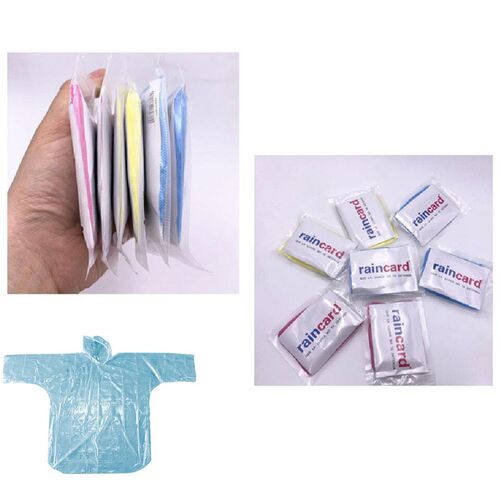 10pcs Raincard Jacket Women Pocket Portable Raincoat Compact