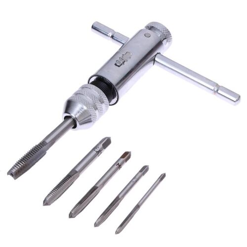 5Pcs/Set Adjustable 3-8mm T-Handle Ratchet Tap Wrench with M