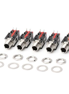 5PCS 6.35mm 1/4 2Pin Female Audio Stereo Phone Jack Headphon