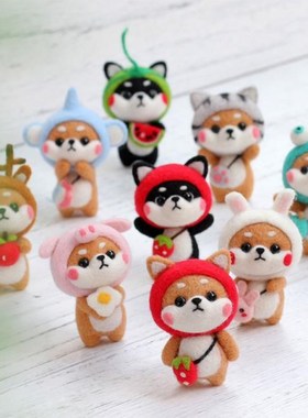 1pc Lovely Akita Dog Rabbit Sika deer Cute Animal Wool needl