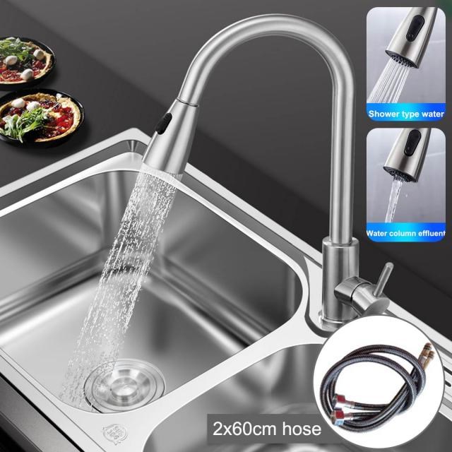 Electroplating Process Pull Out  Hot and Cold Water Faucet +