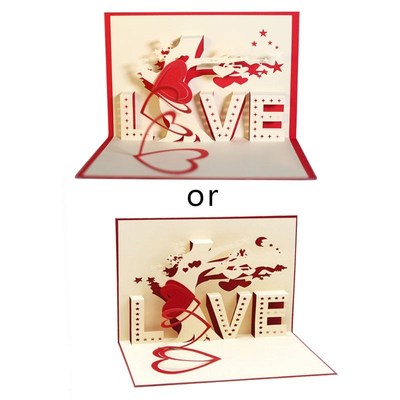 3D Pop Up Cards Love Tree Heart Valentine Lover Happy Birthd