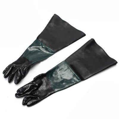 1 Pair Of Heavy Duty Gloves Soft PVC Vinyl Sandblasting Glov