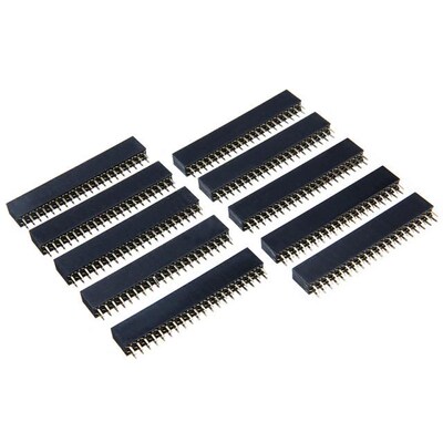 10pcs Double Row Female Pin Headers Strip 2.54mm Pitch 2 x 2
