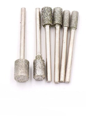 1PCS Grit60 3MM Shank Cylinder Diamond Grinding Head Cylindr