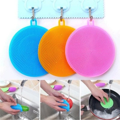3pc Silicone Dish Washing Sponge Scrubber Kitchen Cleaning T