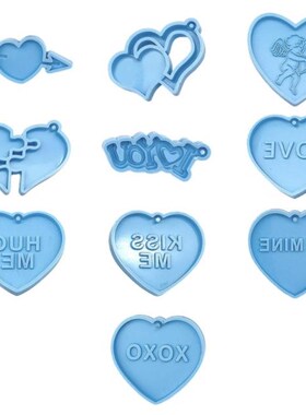 DIY Pendants Crafts Jewelry Epoxy Resin Mold Valentine Keych