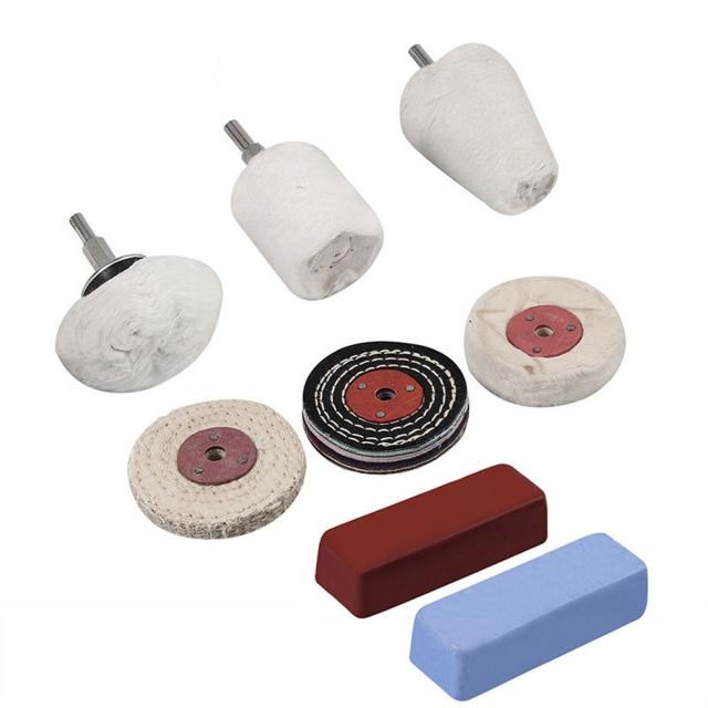 Polishing Buffing Wheels With Compound Set Natural Cotton Bu
